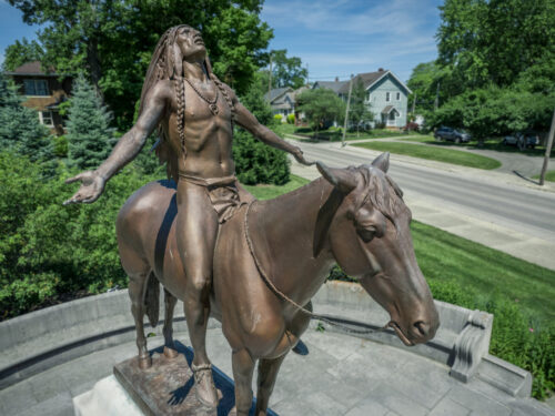 downtown statues cheif munsee