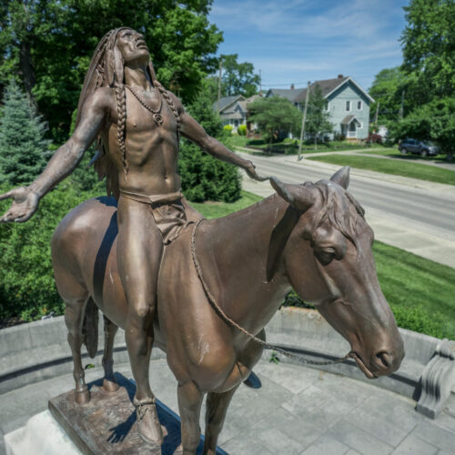 downtown statues cheif munsee